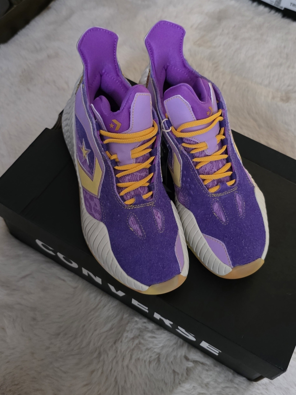 Converse Women's Purple Sneakers with Yellow Laces and Accents